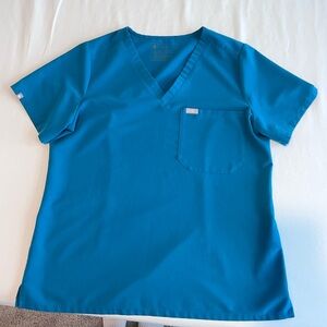 Figs Catarina Scrub Top in Pacific Blue